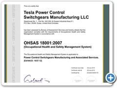 OHSAS 18001 Certificate